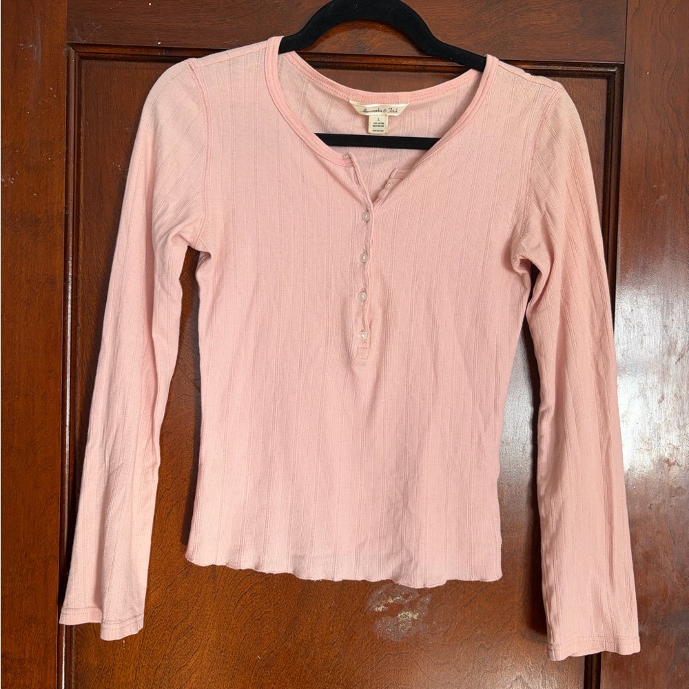 Abercrombie & Fitch Blush Long Sleeve Henley